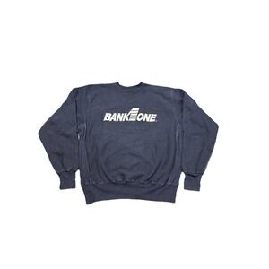 Vintage 90s MV‎ Sport Pro Weave Bank One Crewneck Sweatshirt XL